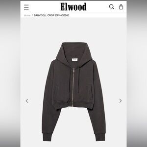 Elwood babydoll cropped zip hoodie vintage grey size medium